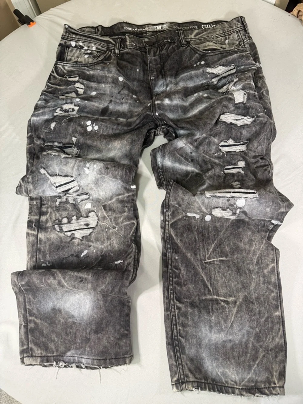 Jordan Craig Collins Jeans 42x32 Distressed Paint Splatter‎ Y2K Grunge